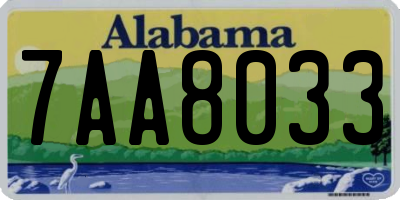 AL license plate 7AA8033