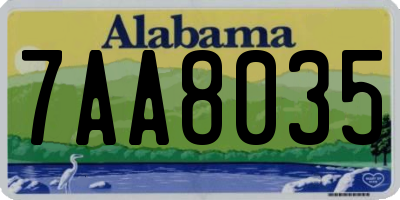 AL license plate 7AA8035