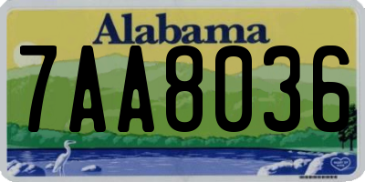 AL license plate 7AA8036
