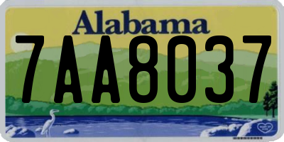 AL license plate 7AA8037