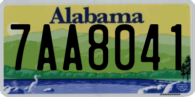 AL license plate 7AA8041