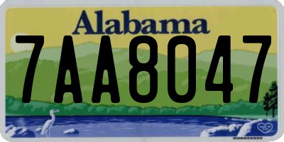 AL license plate 7AA8047