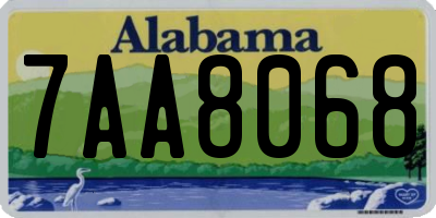 AL license plate 7AA8068