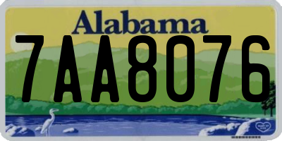 AL license plate 7AA8076
