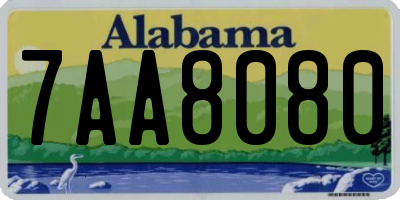 AL license plate 7AA8080