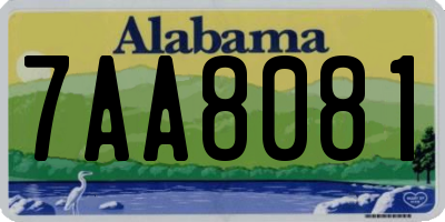 AL license plate 7AA8081