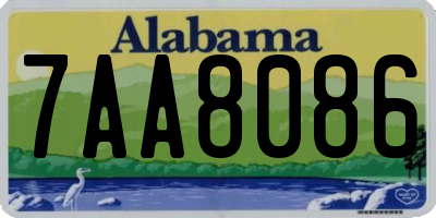 AL license plate 7AA8086