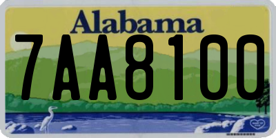 AL license plate 7AA8100