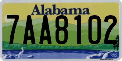 AL license plate 7AA8102