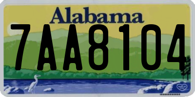 AL license plate 7AA8104
