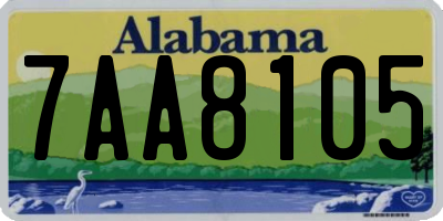 AL license plate 7AA8105
