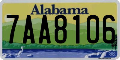 AL license plate 7AA8106