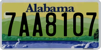 AL license plate 7AA8107