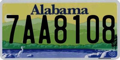 AL license plate 7AA8108