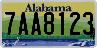AL license plate 7AA8123