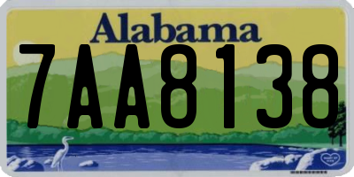 AL license plate 7AA8138