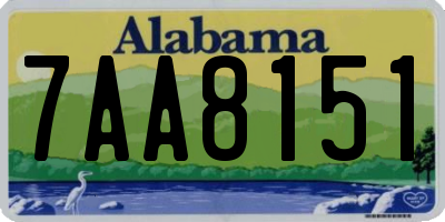 AL license plate 7AA8151