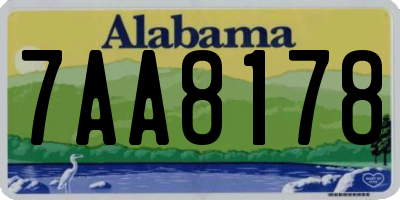 AL license plate 7AA8178