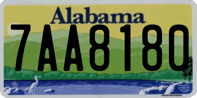 AL license plate 7AA8180