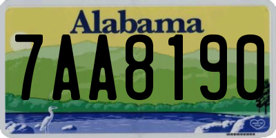 AL license plate 7AA8190