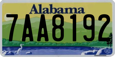 AL license plate 7AA8192