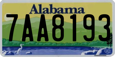 AL license plate 7AA8193