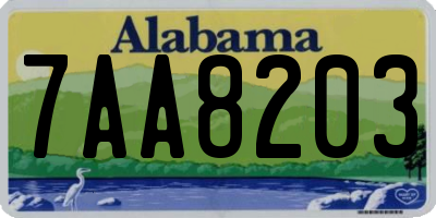 AL license plate 7AA8203