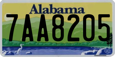 AL license plate 7AA8205