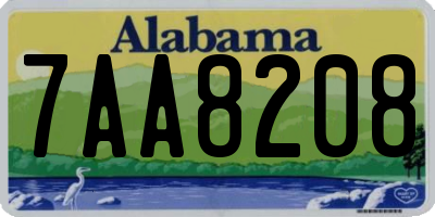 AL license plate 7AA8208