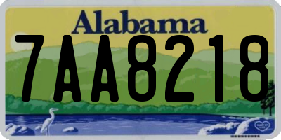 AL license plate 7AA8218