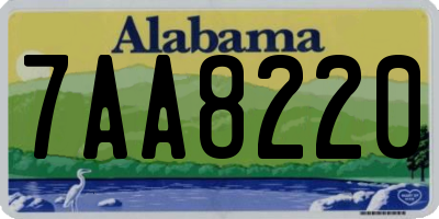 AL license plate 7AA8220