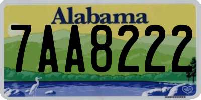AL license plate 7AA8222