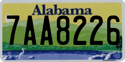 AL license plate 7AA8226