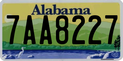 AL license plate 7AA8227