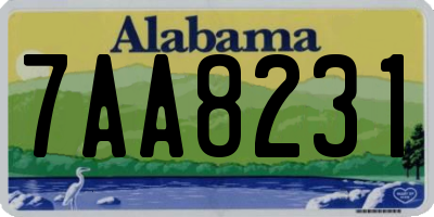 AL license plate 7AA8231