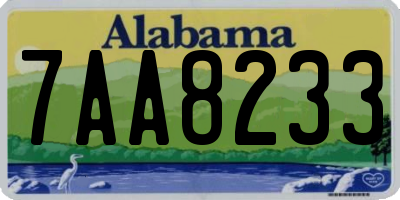 AL license plate 7AA8233