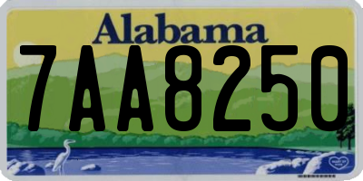 AL license plate 7AA8250