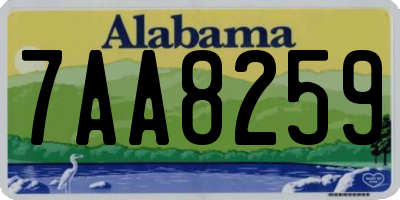 AL license plate 7AA8259
