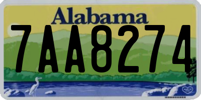 AL license plate 7AA8274