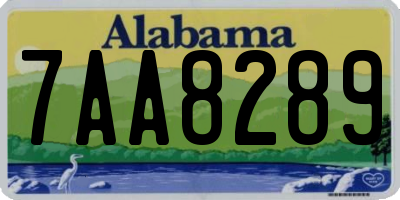 AL license plate 7AA8289