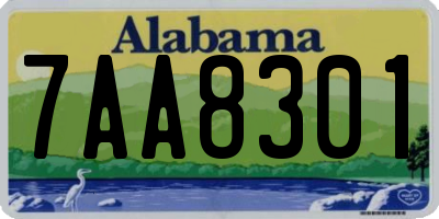 AL license plate 7AA8301