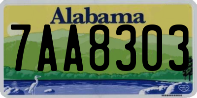 AL license plate 7AA8303