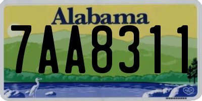 AL license plate 7AA8311