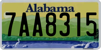 AL license plate 7AA8315