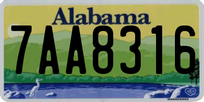 AL license plate 7AA8316