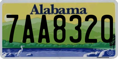 AL license plate 7AA8320