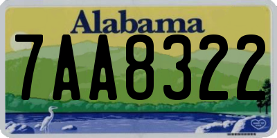 AL license plate 7AA8322