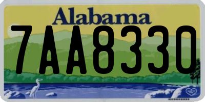 AL license plate 7AA8330