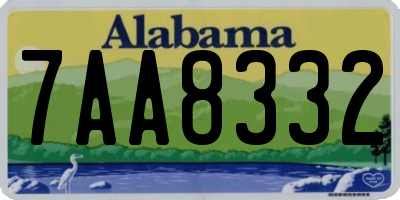 AL license plate 7AA8332