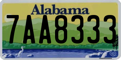 AL license plate 7AA8333